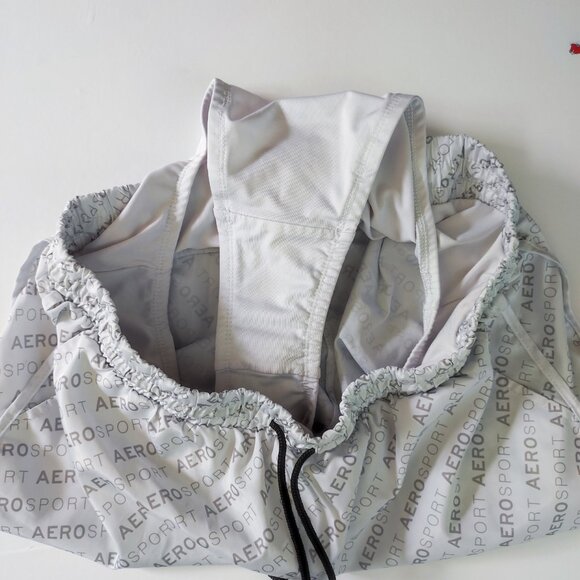 Aeropostale sport active wear short light grey graphic design women's size L - Picture 5 of 11